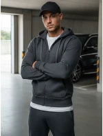 Pánská mikina na zip antracitová BX2196