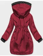 Tmavě červená tenká dámská bunda s ozdobnou lemovkou model 18242914 - S'WEST