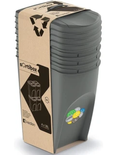 Odpadkové koše 35 l SORTIBOX SET4 PACKY ŠEDÉHO KAMENE dětské