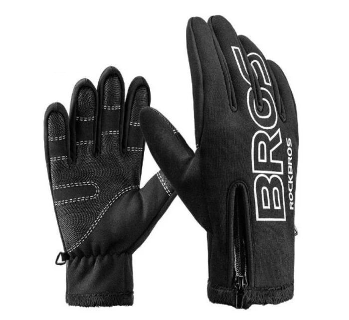 Rockbros zimní softshellové cyklistické rukavice 2XL