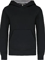Kariban K 453 Dětská kontrastní mikina s kapucí 20.K453 black/fine grey