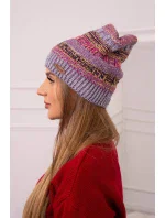 Čepice s fleecem Patrycja K254 fialová+šedá Čepice s fleecem Patrycja K254 fialová+šedá