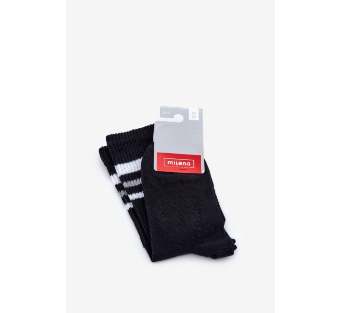 Dámské ponožky s ozdobným tiskem Černé