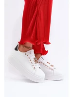 Dámské tenisky na platformě s medvídkem, bílá Moanda Dámské tenisky na platformě s medvídkem, bílá Moanda