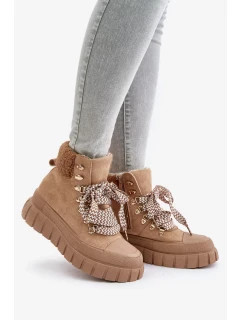 Dámské Zateplené Kotníkové Boty Na Platformě Hnědé Alcyhen