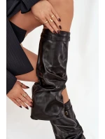 Dámské kotníkové boty Glorine na sloupkovém podpatku – černé