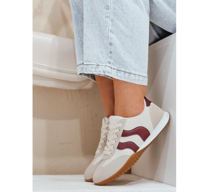 FashionStreet dámské béžovo-bordó tenisky ZY0779