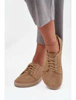 tenisky z přírodního semiše 314 béžové model 21712717 - Zazoo