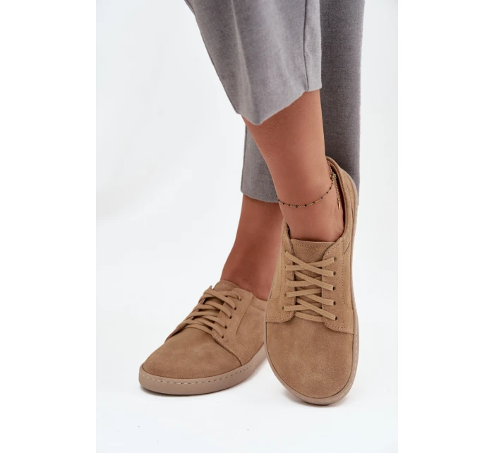 tenisky z přírodního semiše 314 béžové model 21712717 - Zazoo