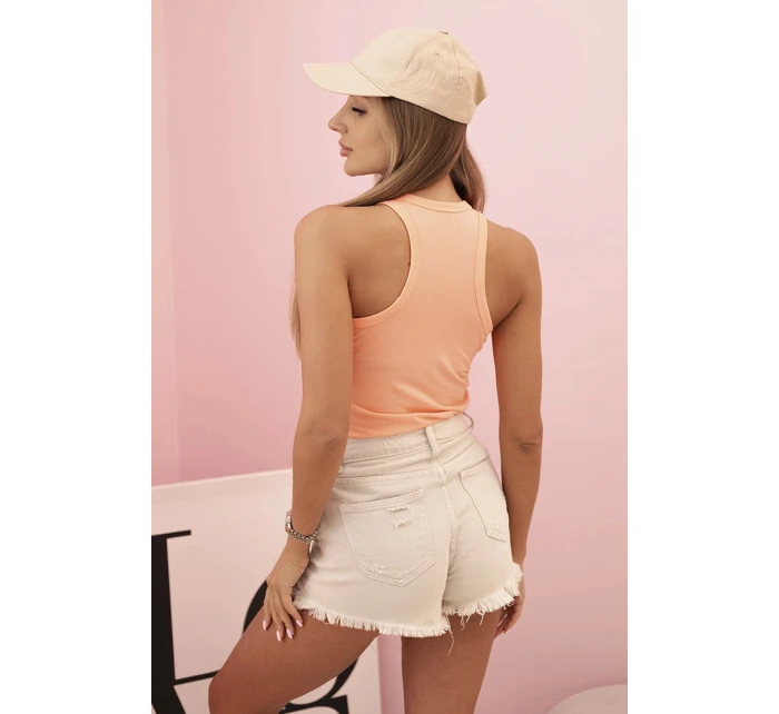 Dámská bavlněná bokserka na širokých ramínkách lososová Dámská bavlněná bokserka na širokých ramínkách lososová