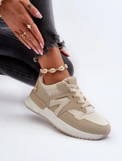 Dámské tenisky z ekologické kůže béžové model 21657655 - Boto