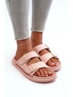 Lehké dámské pěnové pantofle s přezkami Big Star model 21660731 růžové - Big Star Shoes Lehké dámské pěnové pantofle s přezkami Big Star model 21660731 růžové - Big Star Shoes