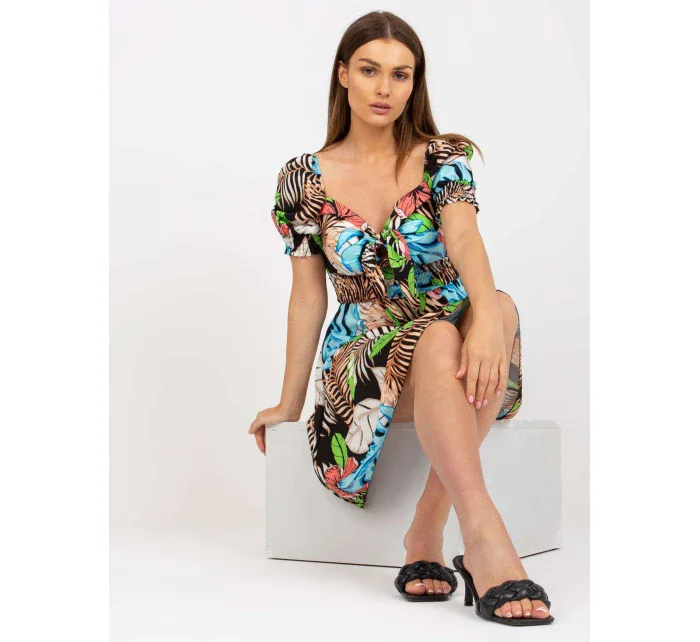 Šaty DHJ SK 15836.51 černá a modrá