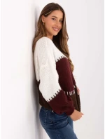 Sweter MI SW model 21314474 bordowy - FPrice Sweter MI SW model 21314474 bordowy - FPrice