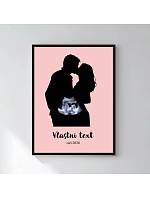 Personalizovaný magický fotoobraz v rámu - čtverec 30x40 - s párem a ultrazvukem Personalizovaný magický fotoobraz v rámu - čtverec 30x40 - s párem a ultrazvukem