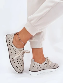 Dámské polobotky LR51-610 Světle béžová s ecru - S.Barski