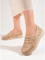 Stylové zlaté mokasíny dámské bez podpatku Stylové zlaté mokasíny dámské bez podpatku