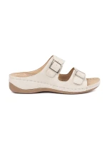 Pohodlné sandály dámské Jasnobeżowy na klínku Pohodlné sandály dámské Jasnobeżowy na klínku