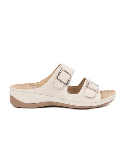 Pohodlné  sandály dámské Jasnobeżowy na klínku