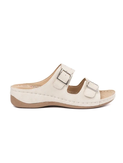 Pohodlné sandály dámské Jasnobeżowy na klínku Pohodlné sandály dámské Jasnobeżowy na klínku