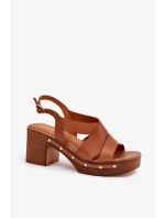 Sandály na podpatku model 214390 Step in style Sandály na podpatku model 214390 Step in style