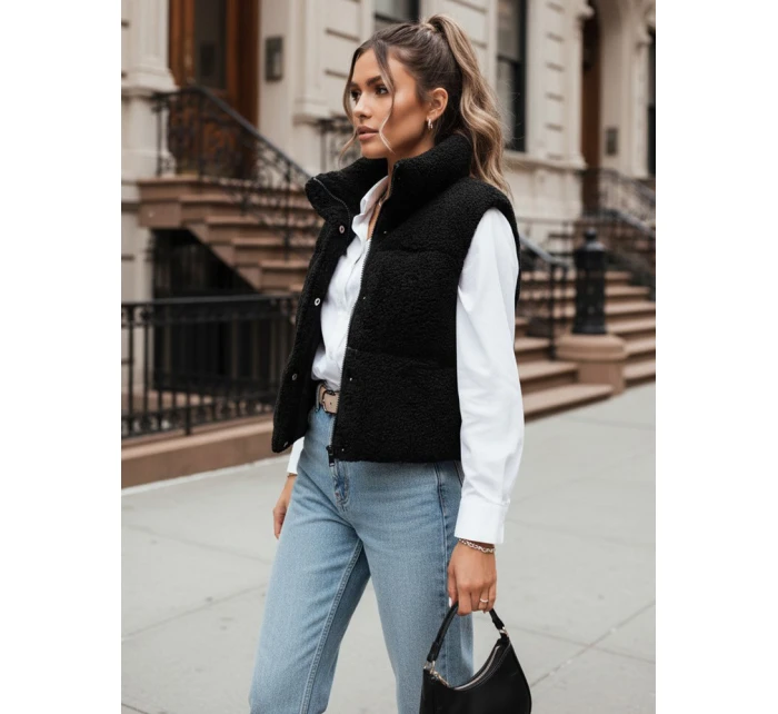 Dámská vesta z ovčí kůže BEEWARM černá FashionStreet TY3845