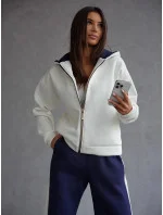 modrý hrubší dámský bavlněný komplet s rozepínací mikinou model 20905694 - Moon