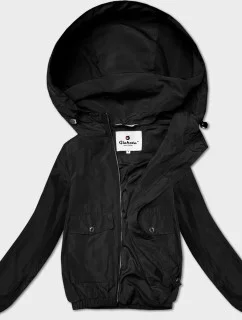 Tenká černá krátká dámská bunda s podšívkou Glakate (LU98017#)