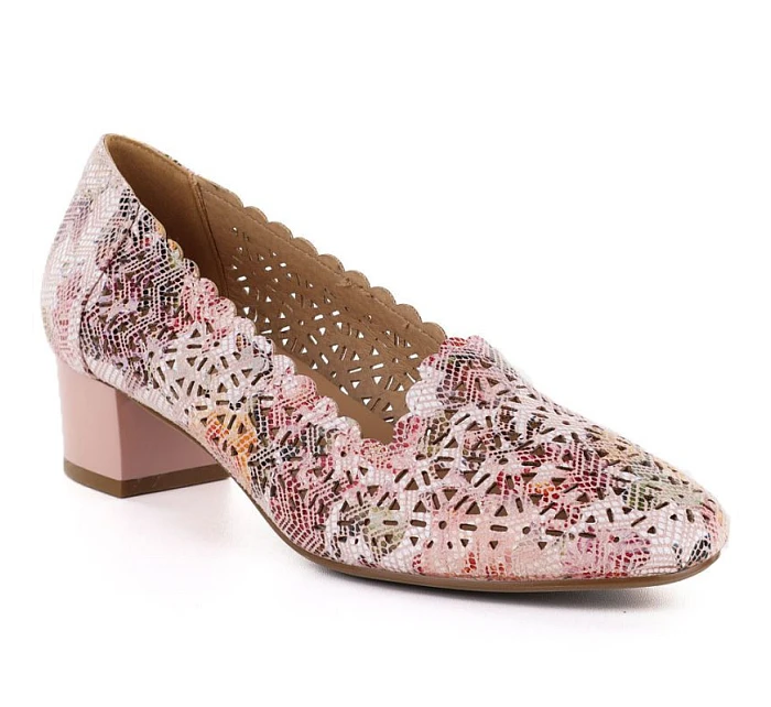 Dámské ažurové boty na podpatku Potocki 26-12393