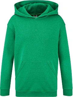Fruit of the Loom Classic Kids Hooded Sweat Dětská mikina s kapucí 16.2043 retro heather green