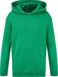 Fruit of the Loom Classic Kids Hooded Sweat Dětská mikina s kapucí 16.2043 retro heather green