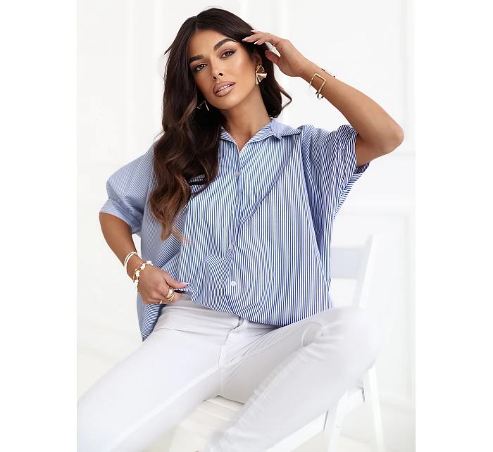 Koszula IT KS model 22107007 biało granatowy - FPrice Koszula IT KS model 22107007 biało granatowy - FPrice