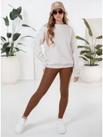 Dámské voskované hnědé legíny FashionStreet UY2725