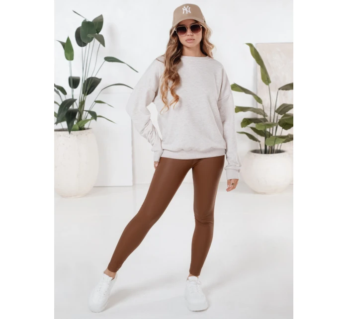 Dámské voskované hnědé legíny FashionStreet UY2725