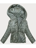 Dámská prošívaná krátká bunda khaki (B8185-11) Dámská prošívaná krátká bunda khaki (B8185-11)