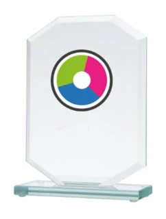 Skleněná trofej s barevným potiskem LuxorJet