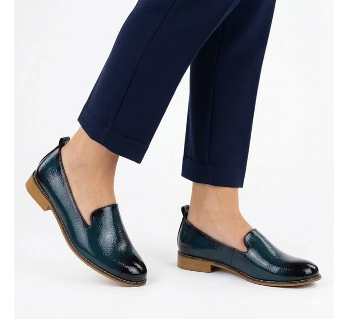 Dámské lakované boty lords navy blue Potocki 19337