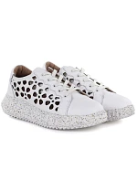 Dámské kožené boty na platformě bílé Artiker 56C1167 Dámské kožené boty na platformě bílé Artiker 56C1167