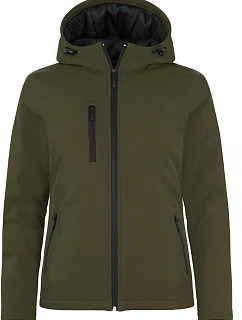 Clique Padded Hooded Softshell Women Dámská zateplená softshellová bunda s kapucí 67.0953 fog green