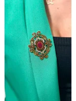 Brož XZ459-107 zlatá + červená Brož XZ459-107 zlatá + červená