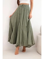 Dámská maxi bavlněná sukně s gumičkou v pase camelová Dámská maxi bavlněná sukně s gumičkou v pase camelová