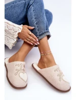 Dámské klasické pantofle s podšívkou v béžové barvě Mabira