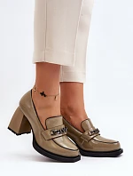 Lakýrované lodičky na masivním podpatku zelené Terimene