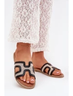 Dámské Pantofle Na Plochém Podpatku Černé model 21703847 - Boto Dámské Pantofle Na Plochém Podpatku Černé model 21703847 - Boto