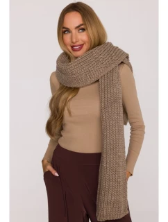model 21417250 Žebrovaná šála béžová - Moe