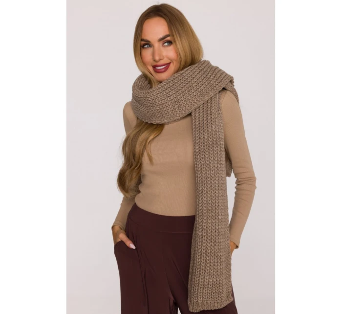 model 21417250 Žebrovaná šála béžová - Moe