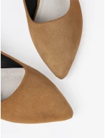 Praktické lodičky hnědé dámské na širokém podpatku Praktické lodičky hnědé dámské na širokém podpatku