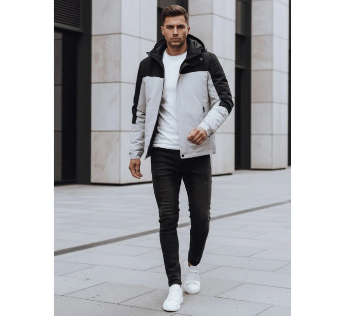 Pánská šedá zimní bunda s kapucí FashionStreet TX4900
