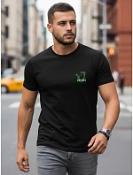 Tshirt męski z nadrukiem czarny model 22182518 - FashionStreet Tshirt męski z nadrukiem czarny model 22182518 - FashionStreet