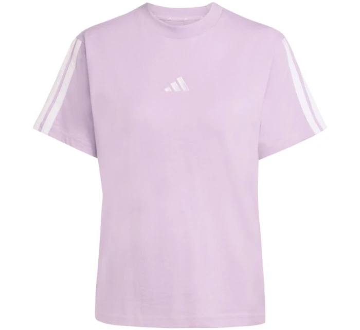 Dámské bavlněné tričko adidas Essentials 3-Stripes světle fialové JV7362 Dámské bavlněné tričko adidas Essentials 3-Stripes světle fialové JV7362
